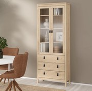 Dwudrzwiowa witryna z szufladami Madrid, jackson hickory