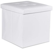 Biała kwadratowa pufa pikowana W5-R53