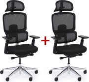 Krzesło biurowe WILMOT MF 1+1 GRATIS, czarna rama, czarna