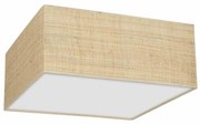 Lampa sufitowa rattanowa, kwadrat, boho MARSHALL WHITE / RATTAN 3xE27