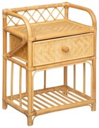 Stolik rattanowy do sypialni AONI, z szufladą i półką