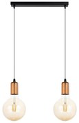 Żyrandol na lince MIROS 2xE27/60W/230V czarny/miedziany