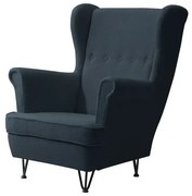 Fotel skandynawski Uszak MARK Granatowy