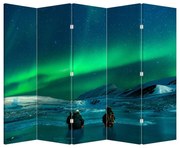 Parawan - Ludzie przy zorzy polarnej (210x170 cm)