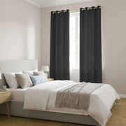 Zasłona gotowa MATOWA czarna Oxford Line na przelotkach 140x250