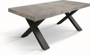 Stół drewniany cementowo-szary, nogi antracytowe, wym.160x90-240x90cm - AMALFI