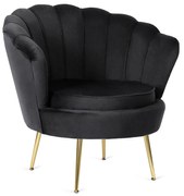 Czarny fotel muszelka w stylu glamour A7-K90