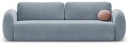 Szaroniebieska aksamitna rozkładana/ze schowkiem sofa 262 cm Tonale – Cosmopolitan Design