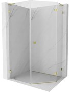 Mexen Lunar L kabina prysznicowa pięciokątna uchylna prawa 80 x 90 cm, transparent, złota - 831L-080P-090L-50-00-P