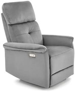 Szary rozkładany fotel tapicerowany welurem H5-A54