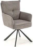 Popielaty fotel obrotowy tapicerowany A1-D70
