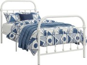 Białe industrialne łóżko metalowe 100x200 cm S4-K68