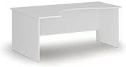 Ergonomiczne biurko PRIMO WHITE, 180x120 cm, lewe, białe