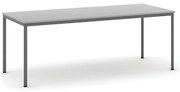 Stół jadalniany, 200x80 cm, ciemnoszara podstawa, szary