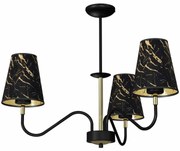 Lampa wisząca, czarna, potrójna HERMES Black/Gold 3xE27