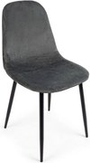 Zestaw 4 krzeseł z szarego aksamitu - IRELIA