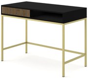 Czarne biurko z toaletką z lamelami A9-D58