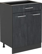 Szafka dolna do kuchni czarny beton 60x46x81.6 r-line