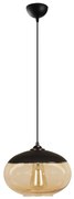Lampa wisząca w czarno-żółtym kolorze ze szklanym kloszem ø 25 cm Camini – Opviq lights