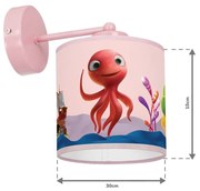 Kinkiet OŚMIORNICA LOLA MiniMini 1xE27, rybka, różowa, morze