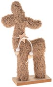Dekoracja świąteczna Renifer tekstylny 23 cm, włochaty polar