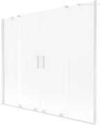 Mexen Velar Duo parawan nawannowy 2-skrzydłowy rozsuwany 180 x 150 cm, szron, biały - 896-180-000-32-20