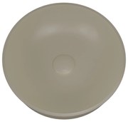 Umywalka z konglomeratu nablatowa okrągła beżowa 40 cm KALMI beige mat