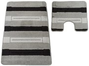 Szary antypoślizgowy komplet chodników łazienkowych H3-S58