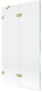 Mexen Lunar parawan nawannowy 2-skrzydłowy lewy 100 x 150 cm, transparent, złoty szczotkowany - 897-100-100-55-00-L