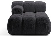 Antracytowy moduł sofy z materiału bouclé (lewostronny) Bellis – Micadoni Home