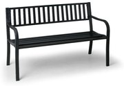 Metalowa ławka parkowa STRIP z oparciem, 1270 mm