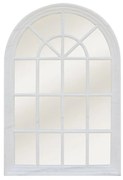 Lustro w kształcie okna MONTESQUIEU - drewno  paulownia - 120x80 cm - Brudny biały