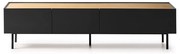 Czarno-naturalna szafka pod TV w dekorze dębu 180x45 cm Arista – Teulat