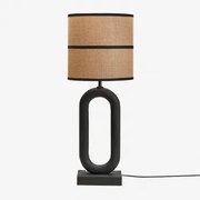 Lampa Stołowa Z Drewna Mango Tiberia Nizina Czarna & Olinda Czarny Ø30 Cm - ↑30 Cm - Sklum