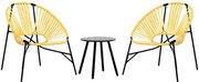 Zestaw czarno-żółtych krzeseł ogrodowych K1-H87