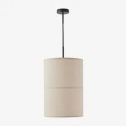 Lampa Sufitowa Z Bawełny Pochodzącej Z Recyklingu Olinda Czarna & Ø30 Cm - Sklum