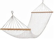 Hamak sznurkowy pleciony stelaż 200x80 bawełniany