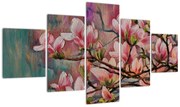 Obraz - Obraz olejny, Kwitnąca sakura (125x70 cm)
