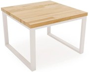Dębowy stolik kawowy z białym metalowym stelażem Z0-L90