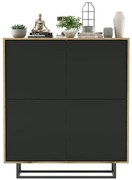 Czterodrzwiowa komoda dąb wotan czarny + B0-S78