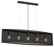 Żyrandol na lince KAGA 5xE27/60W/230V czarny/złoty