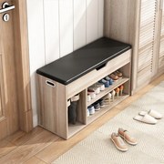 Ławka do przedpokoju z schowkiem, jasny dąb, 80x30x44 cm - Tapicerowane krzesło z MDF