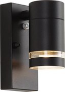 Nowoczesna lampa ścienna zewnętrzna czarna IP44 z czujnikiem zmierzchu - Ensam
