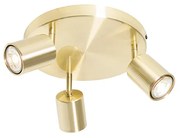 Nowoczesna lampa sufitowa mosiężna regulowana okrągła 3-światłowa - Java