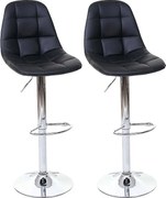 Stołek barowy MCW-A67 (zestaw 2 szt.),  czarny, imitacja skóry