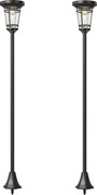 Outsunny Solarny zestaw 2 lamp stojących 180 cm z 2 trybami jasności i czujnikiem światła, IP44 | Aosom PL