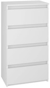 Komoda BASIC 4 szuflady – Biała | 50x97x40 cm