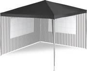 Namiot ogrodowy - antracyt, 3 x 3 m + 2 ściany boczne