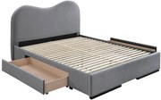Łóżko szare tapicerowane z szufladami H0-B47