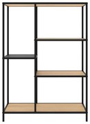 Czarno-naturalny regał w dekorze dębu 80x112x35 cm Altino – Unique Furniture